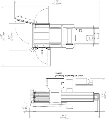 Bottle & Can Baler - Horizontal - Diagram