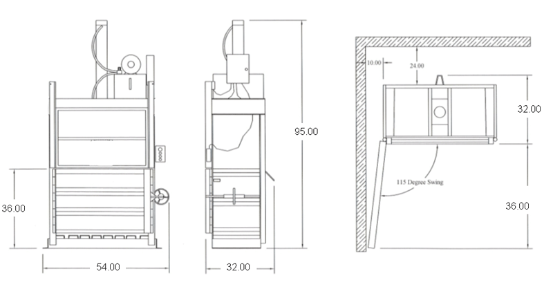 36" Standard Baler Diagram