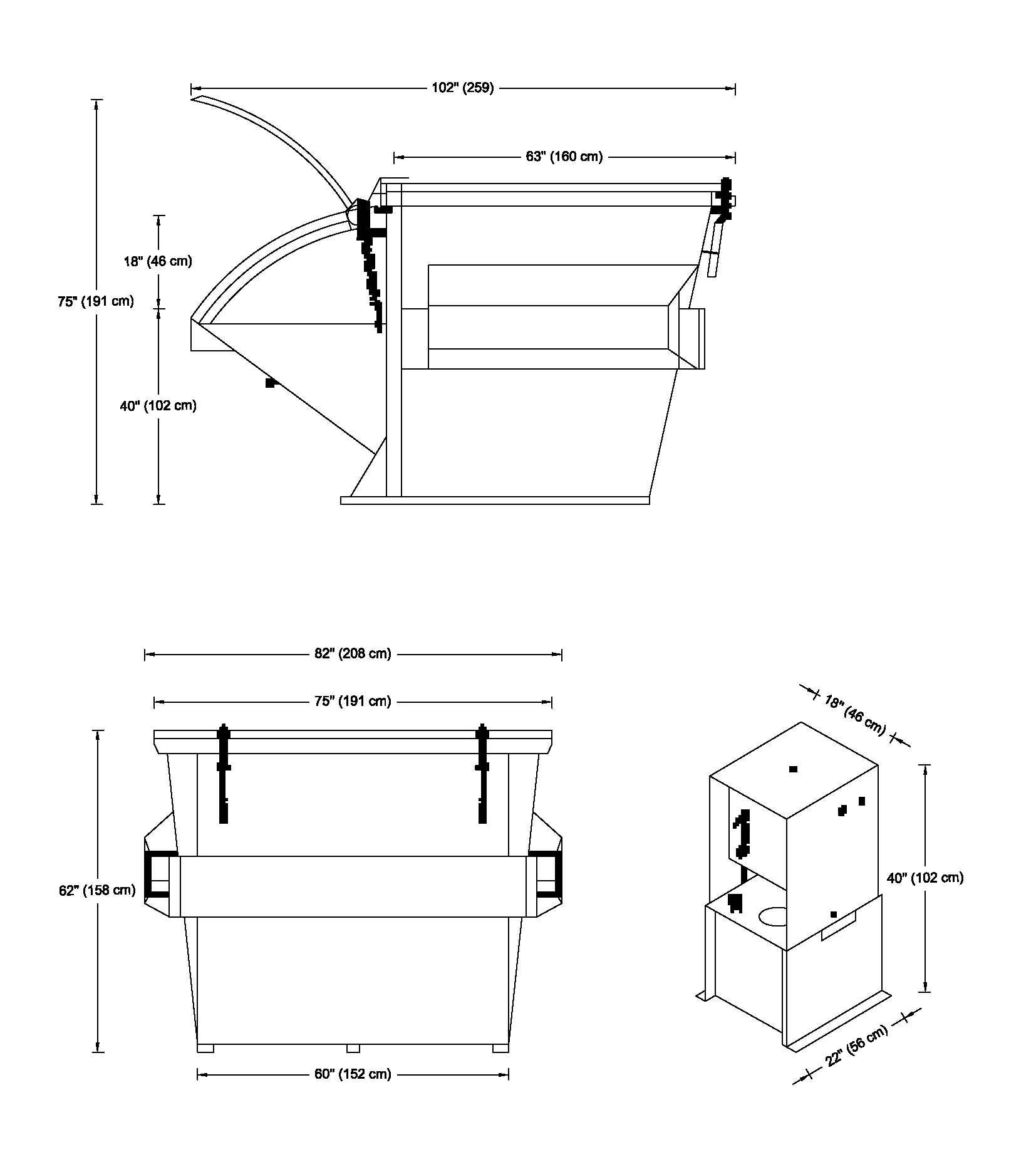 Front Load Compacting Dumpster - 6 Yd