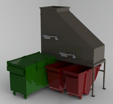 Hi Rise Trash Recycling Combo with Diverter