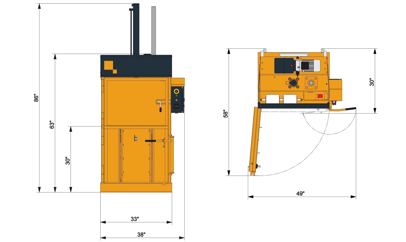 PeeWee Textile Clothing Baler Diagram