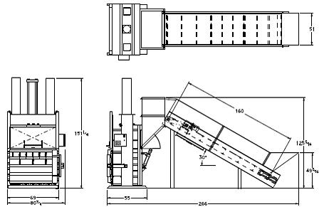 Super High Volume Industrial Balers with Conveyors cardboard baler diagram 