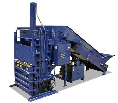 Textile Baler with Rear Chute and Conveyor